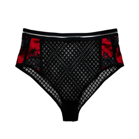 Gossip Girl Rochelle High Rise Red & Black Lace Underwear